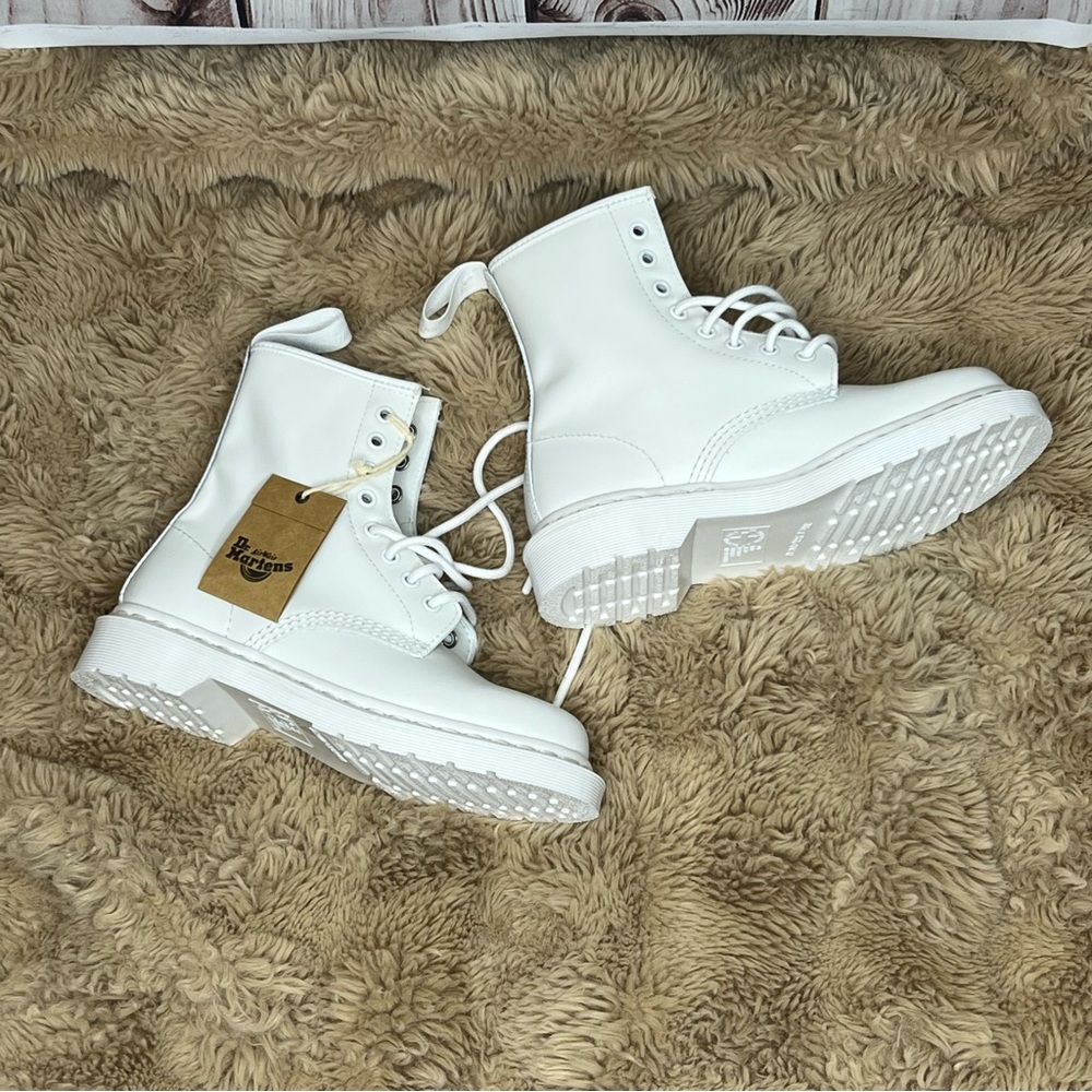 Dr. Marten's 1460 Pascal Mono Lace Up Boots White - Picture 2 of 8
